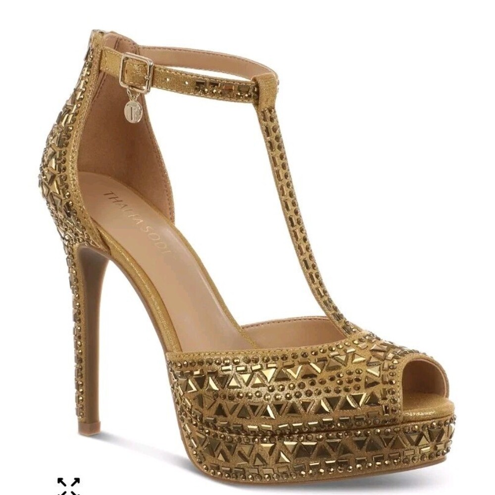 Thalia Sodi Women's Chacey Embellished T-Strap Platform Pumps